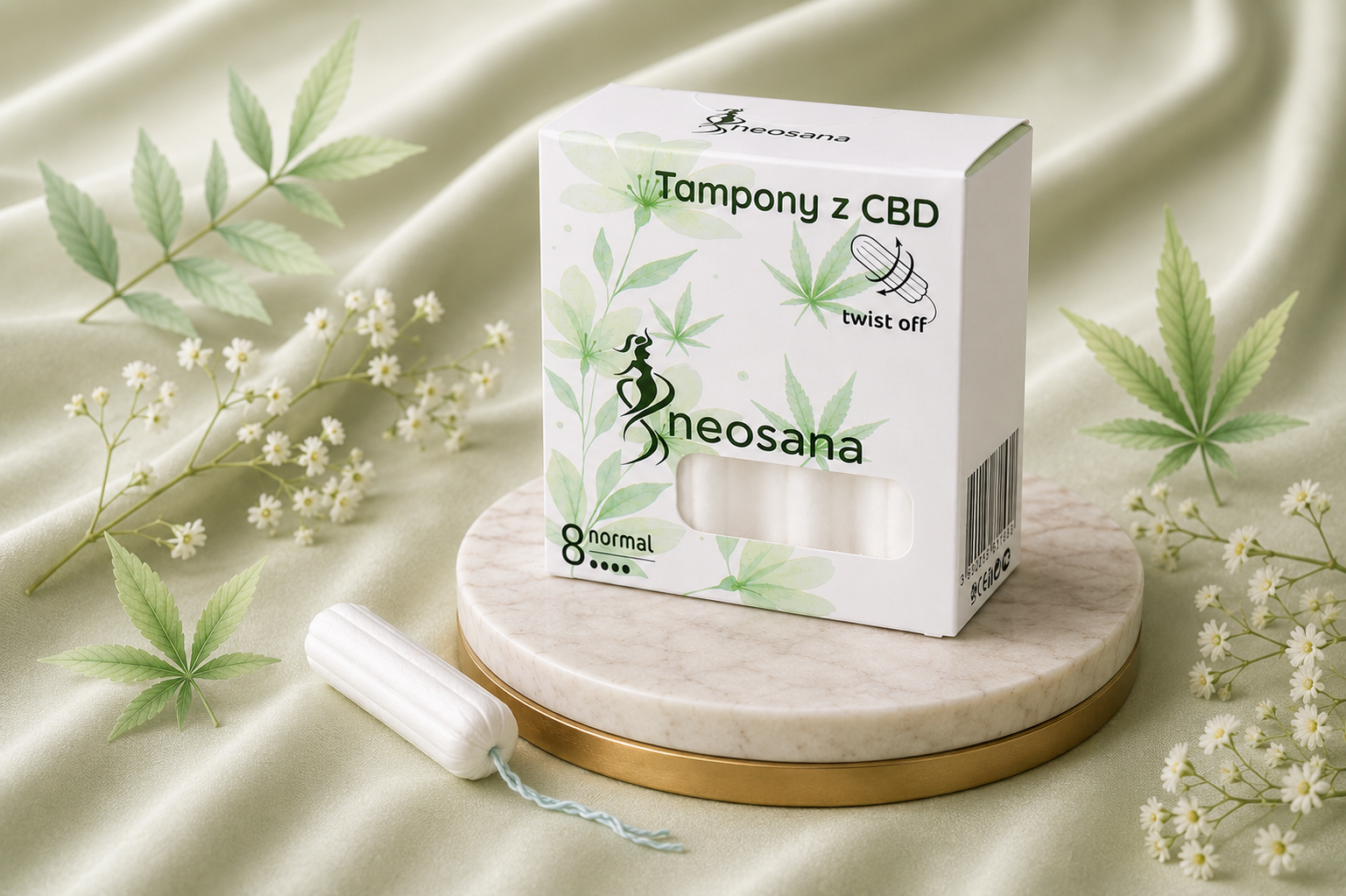 Tampony z CBD Neosana na podstawce